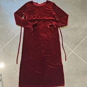 Cherokee Kids Formal Velvet Dress in Rich Red